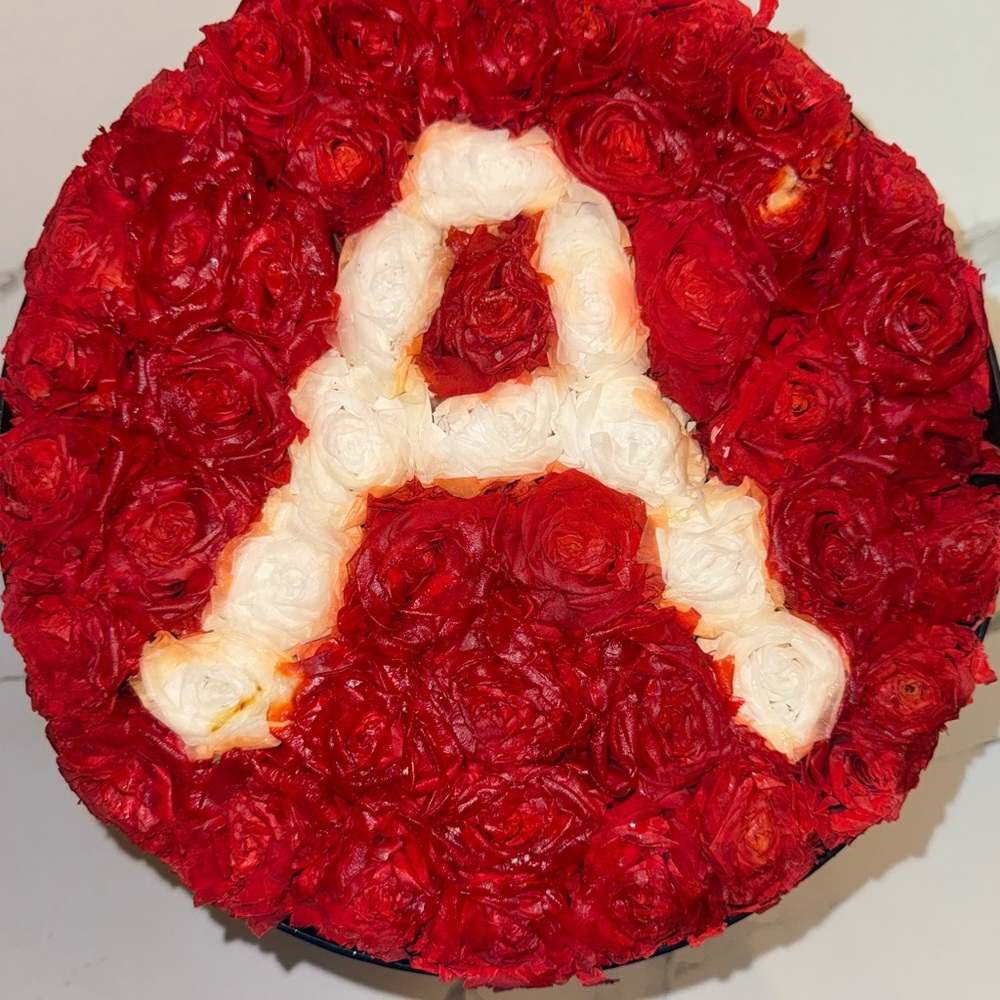 Red and White Rose Floral Arrangement